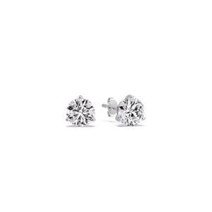 Premium Three-Prong Round Cut Martini Solitaire Stud Earrings [IGI Certified]