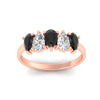 Load image into Gallery viewer, 1.25-carat-5-stone-wedding-band-black-diamond-teardrop-in-rose-gold-fdwb8008peblackangle5-1.25ct-nl-rg.jpg