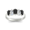 Load image into Gallery viewer, 1.25-carat-5-stone-wedding-band-black-diamond-teardrop-in-white-gold-fdwb8008peblackangle5-1.25ct-nl-wg.jpg
