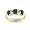 Load image into Gallery viewer, 1.25-carat-5-stone-wedding-band-black-diamond-teardrop-in-yellow-gold-fdwb8008peblackangle5-1.25ct-nl-yg.jpg