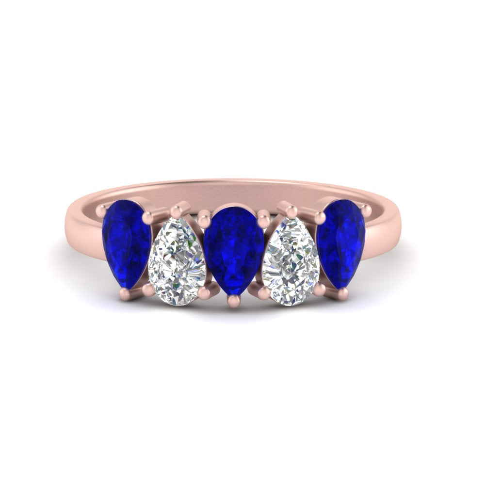 1.25-carat-5-stone-wedding-band-blue-sapphire-teardrop-rose-gold-FD8294B-0.25CTGSABLANGLE3-NL-RG