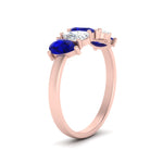 Load image into Gallery viewer, 1.25-carat-5-stone-wedding-band-blue-sapphire-teardrop-rose-gold-FD8294B-0.25CTGSABLANGLE3-NL-RG
