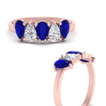 Load image into Gallery viewer, 1.25-carat-5-stone-wedding-band-blue-sapphire-teardrop-rose-gold-FD8294B-0.25CTGSABLANGLE3-NL-RG
