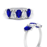 Load image into Gallery viewer, 1.25-carat-5-stone-wedding-band-blue-sapphire-teardrop-white-gold-FD8294B-0.25CTGSABLANGLE3-NL-WG
