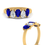 Load image into Gallery viewer, 1.25-carat-5-stone-wedding-band-blue-sapphire-teardrop-yellow-gold-FD8294B-0.25CTGSABLANGLE3-NL-YG
