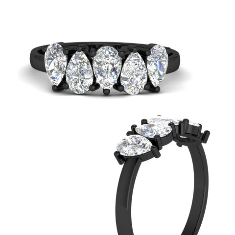 1.25-carat-5-stone-wedding-band-diamond-teardrop-in-black-gold-fdwb8008peangle3-1.25ct-nl-bg