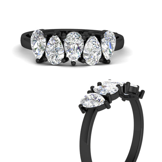 1.25-carat-5-stone-wedding-band-diamond-teardrop-in-black-gold-fdwb8008peangle3-1.25ct-nl-bg