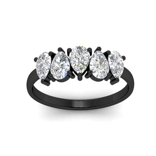 1.25-carat-5-stone-wedding-band-diamond-teardrop-in-black-gold-fdwb8008peangle5-1.25ct-nl-bg