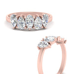 Load image into Gallery viewer, 1.25-carat-5-stone-wedding-band-diamond-teardrop-rose-gold-FD8294B-0.25CTANGLE3-NL-RG
