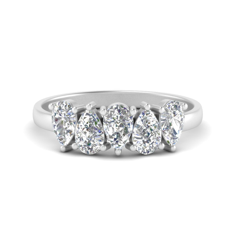 1.25-carat-5-stone-wedding-band-diamond-teardrop-white-gold-FD8294B-0.25CTANGLE3-NL-WG