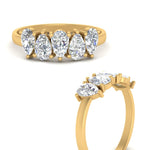 Load image into Gallery viewer, 1.25-carat-5-stone-wedding-band-diamond-teardrop-yellow-gold-FD8294B-0.25CTANGLE3-NL-YG
