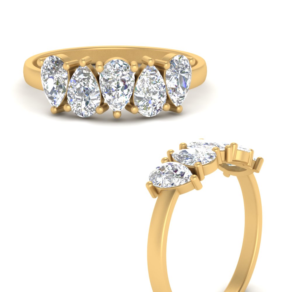 1.25-carat-5-stone-wedding-band-diamond-teardrop-yellow-gold-FD8294B-0.25CTANGLE3-NL-YG