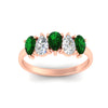 Load image into Gallery viewer, 1.25-carat-5-stone-wedding-band-emerald-teardrop-in-rose-gold-fdwb8008pegemgrangle5-1.25ct-nl-rg.jpg