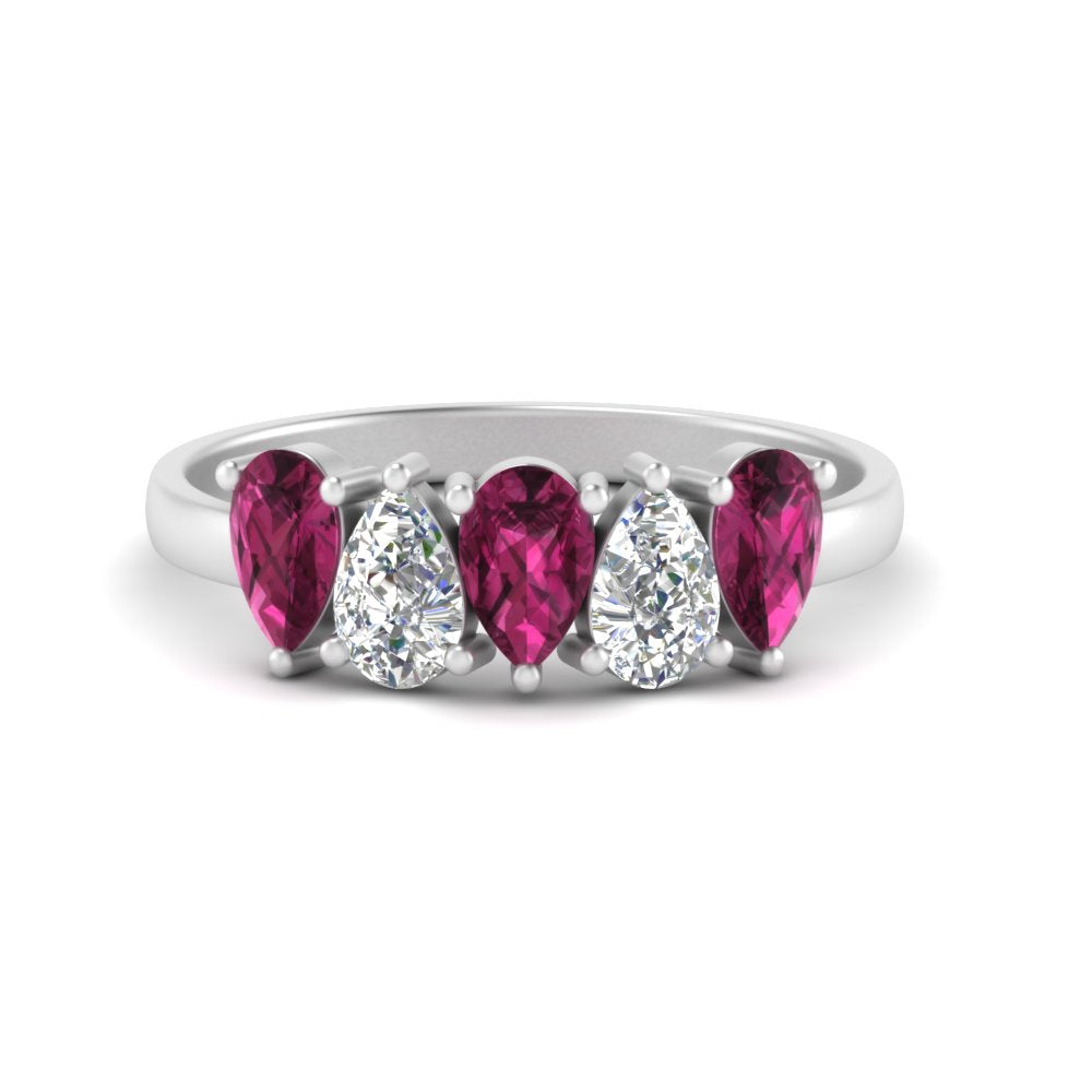 1.25-carat-5-stone-wedding-band-pink-sapphire-teardrop-white-gold-FD8294B-0.25CTGSADRPIANGLE3-NL-WG