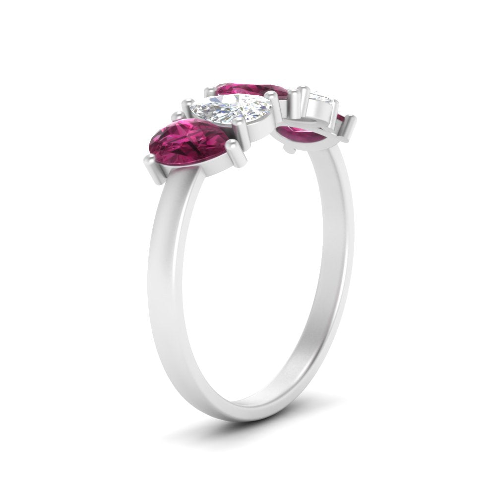 1.25-carat-5-stone-wedding-band-pink-sapphire-teardrop-white-gold-FD8294B-0.25CTGSADRPIANGLE3-NL-WG