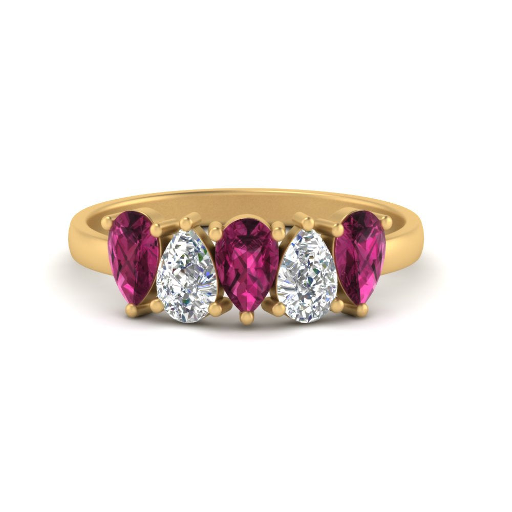 1.25-carat-5-stone-wedding-band-pink-sapphire-teardrop-yellow-gold-FD8294B-0.25CTGSADRPIANGLE3-NL-YG