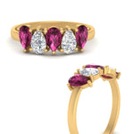 Load image into Gallery viewer, 1.25-carat-5-stone-wedding-band-pink-sapphire-teardrop-yellow-gold-FD8294B-0.25CTGSADRPIANGLE3-NL-YG
