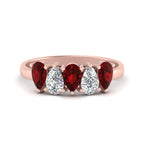 Load image into Gallery viewer, 1.25-carat-5-stone-wedding-band-ruby-teardrop-rose-gold-FD8294B-0.25CTGRUDRANGLE3-NL-RG
