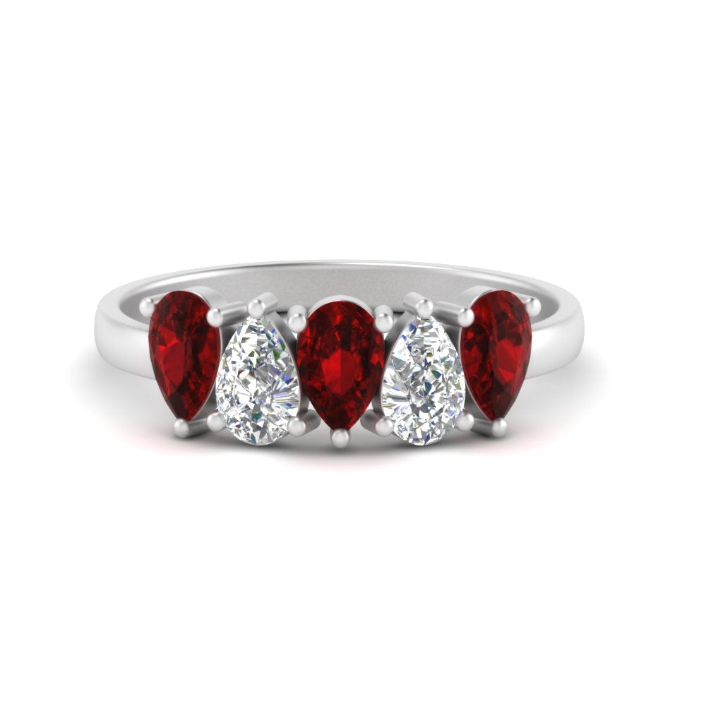 1.25-carat-5-stone-wedding-band-ruby-teardrop-white-gold-FD8294B-0.25CTGRUDRANGLE3-NL-WG