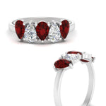 Load image into Gallery viewer, 1.25-carat-5-stone-wedding-band-ruby-teardrop-white-gold-FD8294B-0.25CTGRUDRANGLE3-NL-WG
