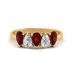 Load image into Gallery viewer, 1.25-carat-5-stone-wedding-band-ruby-teardrop-yellow-gold-FD8294B-0.25CTGRUDRANGLE3-NL-YG
