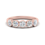 Load image into Gallery viewer, 1.25-carat-bezel-set-5-round-diamond-wedding-ring-in-FD10558B-0.25CT-NL-RG
