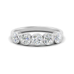 Load image into Gallery viewer, 1.25-carat-bezel-set-5-round-diamond-wedding-ring-in-FD10558B-0.25CT-NL-WG
