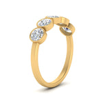 Load image into Gallery viewer, 1.25-carat-bezel-set-5-round-diamond-wedding-ring-in-FD10558B-0.25CT-NL-YG
