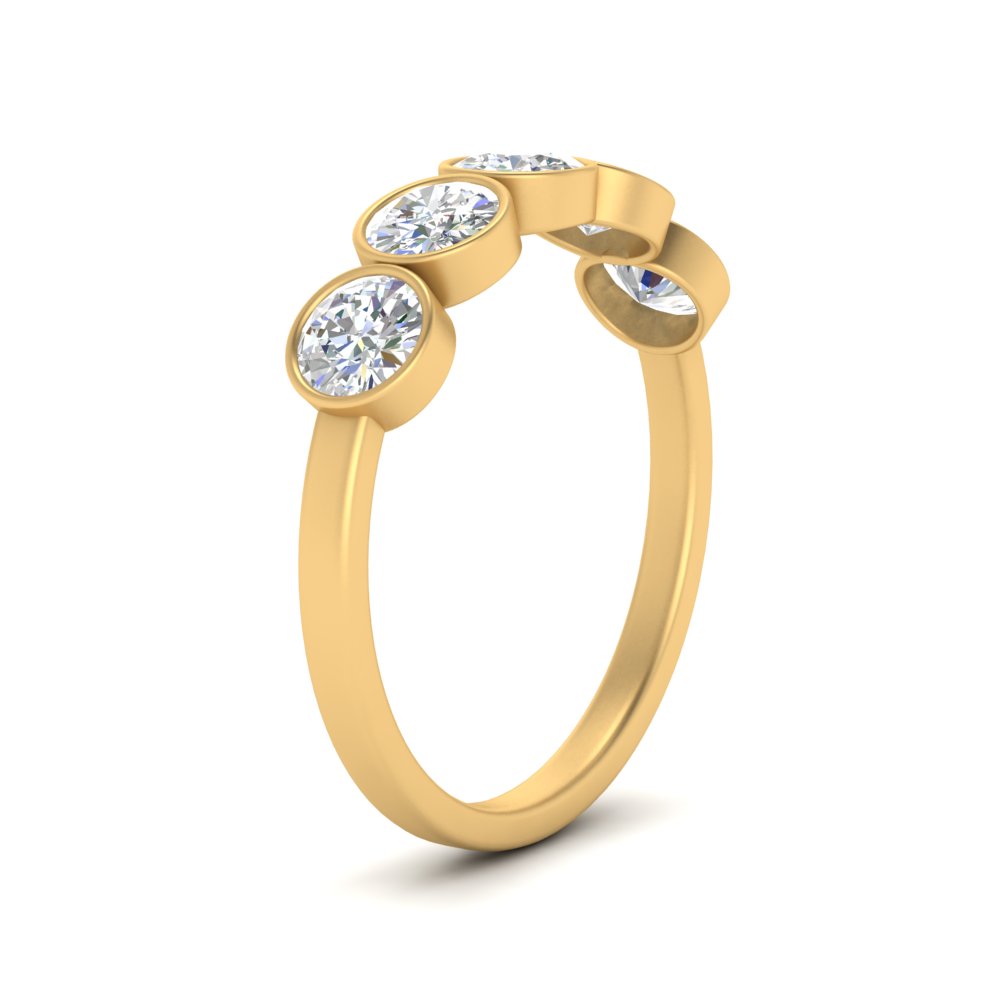 1.25-carat-bezel-set-5-round-diamond-wedding-ring-in-FD10558B-0.25CT-NL-YG