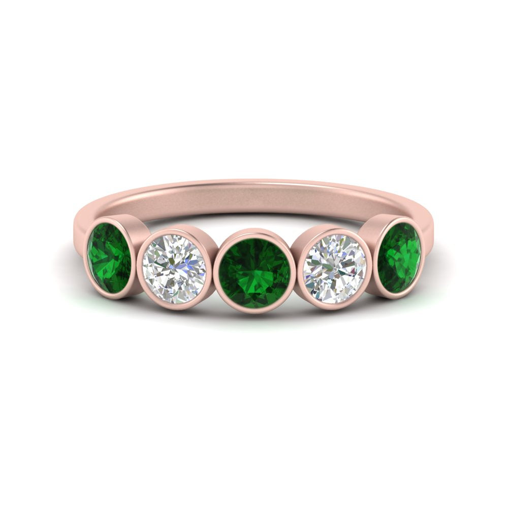 1.25-carat-bezel-set-5-round-emerald-wedding-ring-in-FD10558B-0.25CTGEMGR-NL-RG