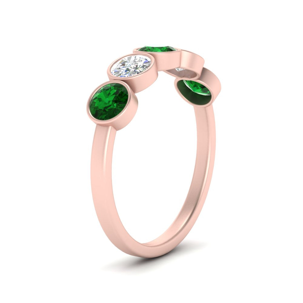 1.25-carat-bezel-set-5-round-emerald-wedding-ring-in-FD10558B-0.25CTGEMGR-NL-RG