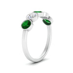 Load image into Gallery viewer, 1.25-carat-bezel-set-5-round-emerald-wedding-ring-in-FD10558B-0.25CTGEMGR-NL-WG
