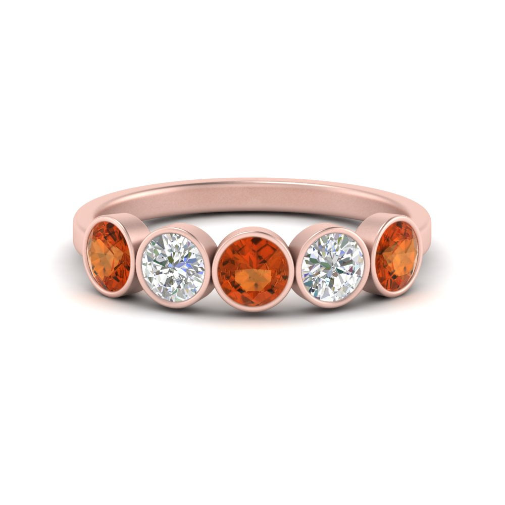 1.25-carat-bezel-set-5-round-orange-sapphire-wedding-ring-in-FD10558B-0.25CTGSAOR-NL-RG