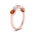 Load image into Gallery viewer, 1.25-carat-bezel-set-5-round-orange-sapphire-wedding-ring-in-FD10558B-0.25CTGSAOR-NL-RG

