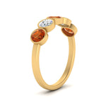 Load image into Gallery viewer, 1.25-carat-bezel-set-5-round-orange-sapphire-wedding-ring-in-FD10558B-0.25CTGSAOR-NL-YG

