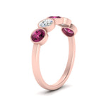 Load image into Gallery viewer, 1.25-carat-bezel-set-5-round-pink-sapphire-wedding-ring-in-FD10558B-0.25CTGSADRPI-NL-RG
