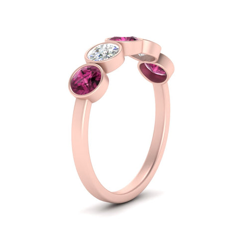 1.25-carat-bezel-set-5-round-pink-sapphire-wedding-ring-in-rose-gold-FD10558B-0.25CTGSADRPIANGLE2-NL-RG.jpg?v=1757070499