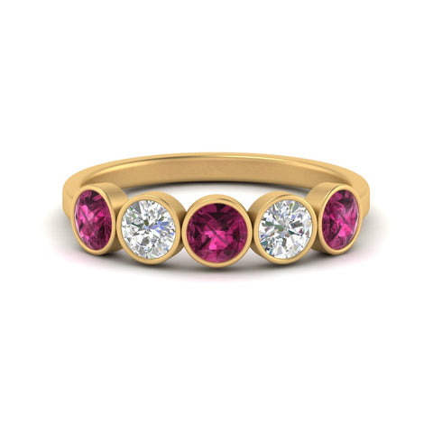 1.25-carat-bezel-set-5-round-pink-sapphire-wedding-ring-in-yellow-gold-FD10558B-0.25CTGSADRPI-NL-YG.jpg?v=1757070502