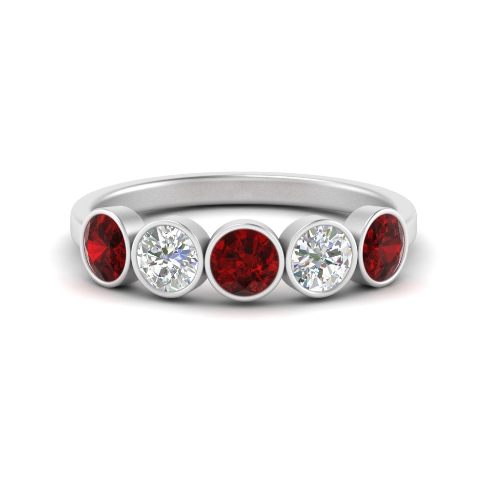1.25-carat-bezel-set-5-round-ruby-wedding-ring-in-FD10558B-0.25CTGRUDR-NL-WG