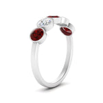 Load image into Gallery viewer, 1.25-carat-bezel-set-5-round-ruby-wedding-ring-in-FD10558B-0.25CTGRUDR-NL-WG
