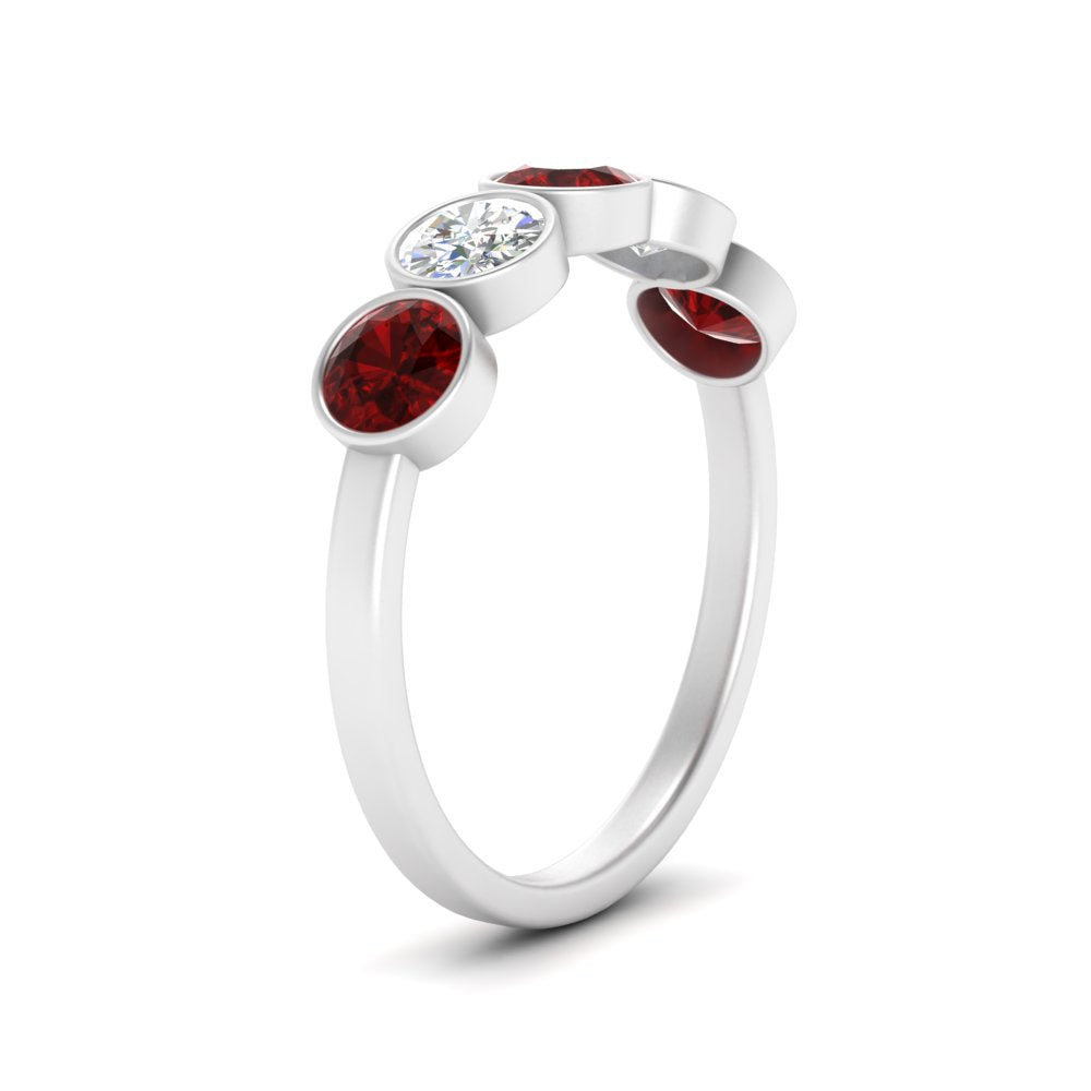 1.25-carat-bezel-set-5-round-ruby-wedding-ring-in-FD10558B-0.25CTGRUDR-NL-WG