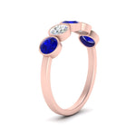 Load image into Gallery viewer, 1.25-carat-bezel-set-5-round-sapphire-wedding-ring-in-FD10558B-0.25CTGSABL-NL-RG
