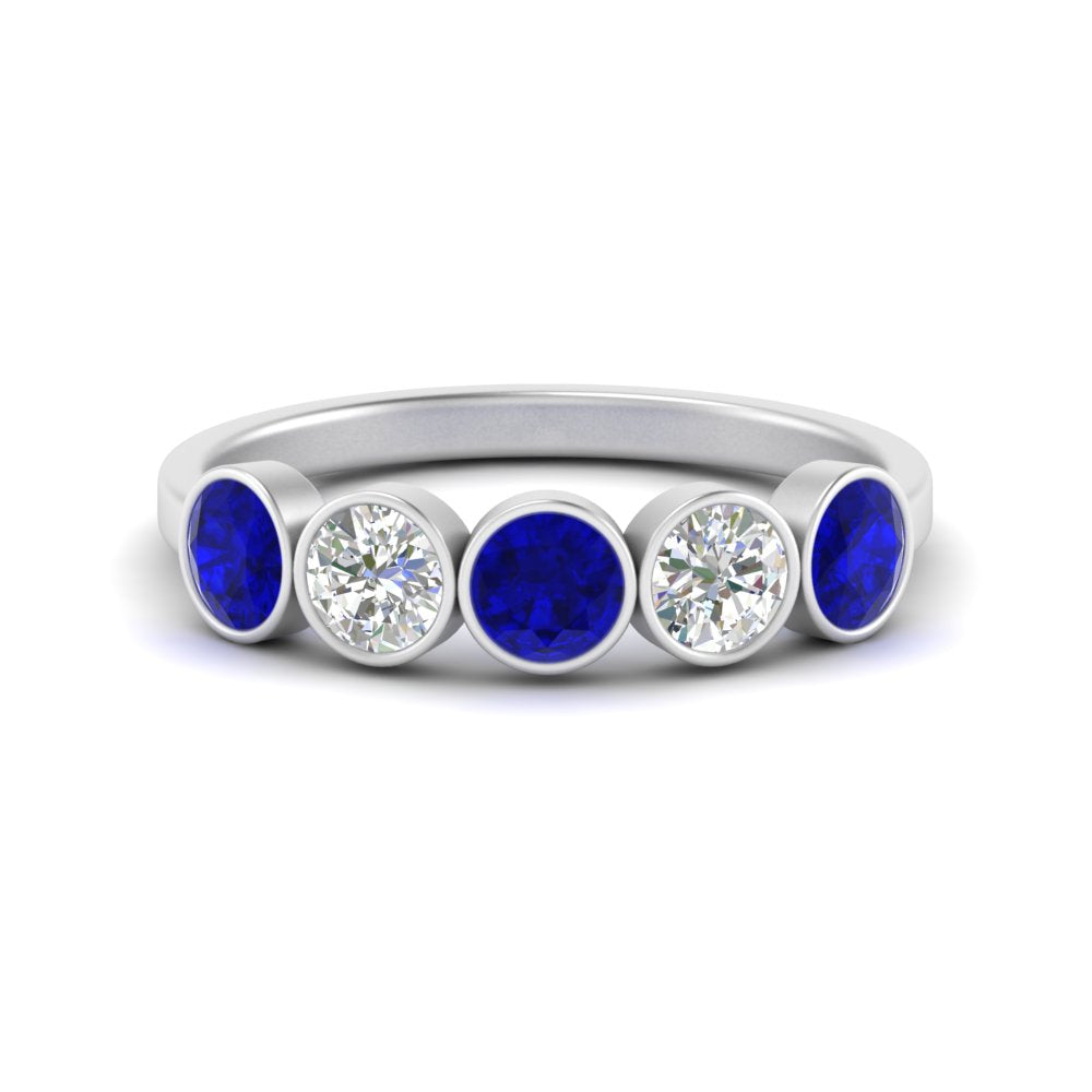 1.25-carat-bezel-set-5-round-sapphire-wedding-ring-in-FD10558B-0.25CTGSABL-NL-WG