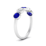 Load image into Gallery viewer, 1.25-carat-bezel-set-5-round-sapphire-wedding-ring-in-FD10558B-0.25CTGSABL-NL-WG
