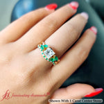 Load image into Gallery viewer, princess-cut-twisted-diamond-bridal-set-with-emerald-in-14K-yellow-gold-FD8300PRGEMGR-NL-YG.jpg
