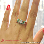 Load image into Gallery viewer, princess-cut-twisted-diamond-bridal-set-with-emerald-in-14K-yellow-gold-FD8300PRGEMGR-NL-YG.jpg

