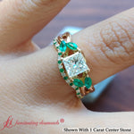Load image into Gallery viewer, princess-cut-twisted-diamond-bridal-set-with-emerald-in-14K-yellow-gold-FD8300PRGEMGR-NL-YG.jpg
