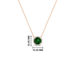 Load image into Gallery viewer, 1.5-carat-beautiful-halo-diamond-pendant-necklace-with-emerald-in-FDPD10984GEMGR-1.50CT-NL-RG-CS
