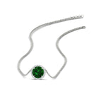 Load image into Gallery viewer, 1.5-carat-beautiful-halo-diamond-pendant-necklace-with-emerald-in-FDPD10984GEMGR-1.50CT-NL-WG-CS
