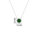 Load image into Gallery viewer, 1.5-carat-beautiful-halo-diamond-pendant-necklace-with-emerald-in-FDPD10984GEMGR-1.50CT-NL-WG-CS
